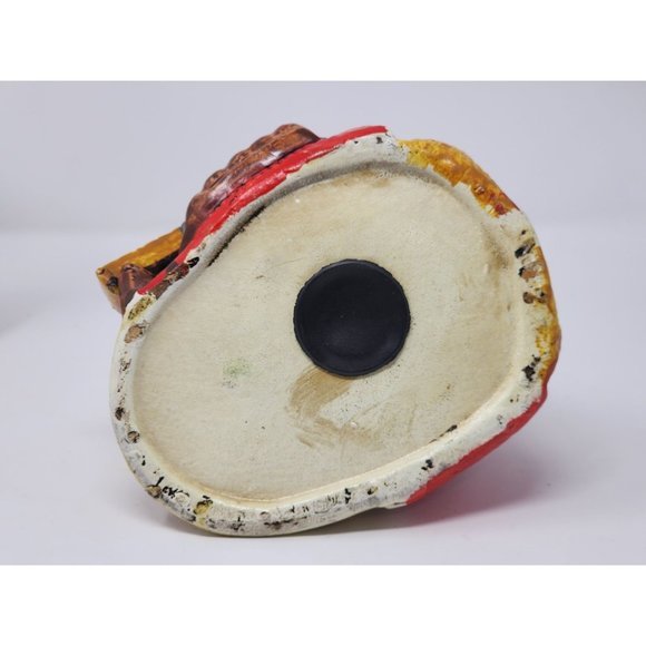 Vintage Hunting Hat Coin Bank With Stopper Red Gold And Yellow - Picture 7 of 10